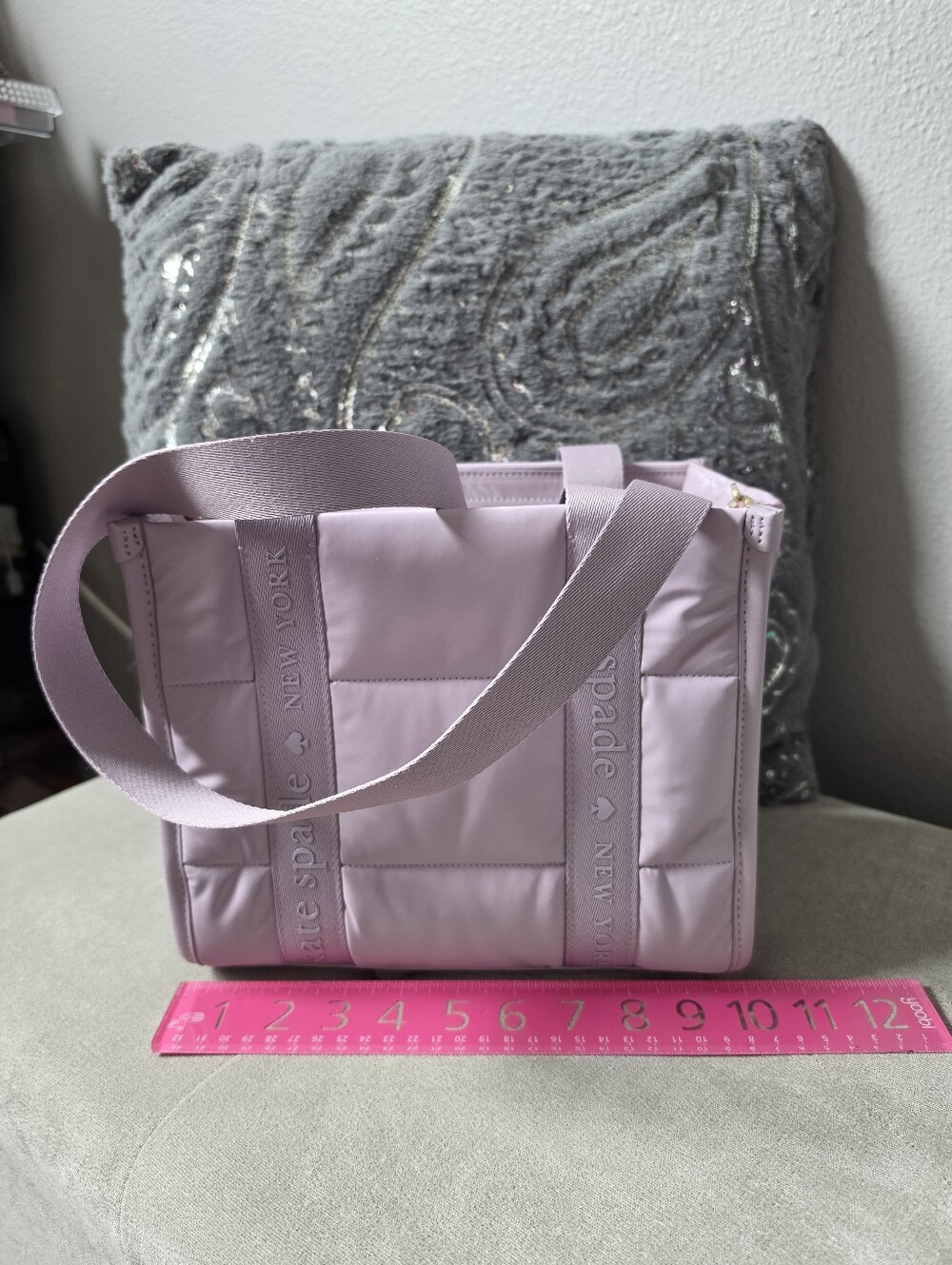 Kate Spade Kip PufferQuilted Light Purple Tote Bag